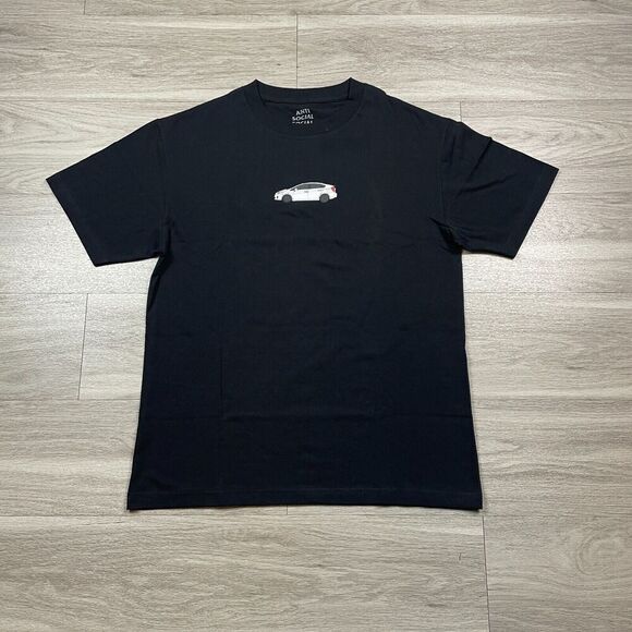 Anti Social Social Club Shirt Mens Medium Black Car Racing Hype Short Sleeve - Picture 1 of 9